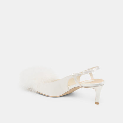 Dolce Vita SHOES Kamy True White Satin Heels