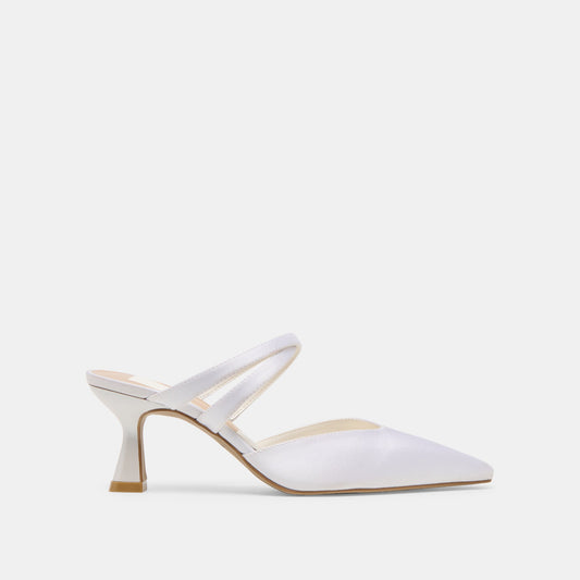 Dolce Vita SHOES Linore True White Satin Heels