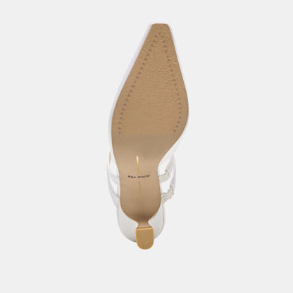 Dolce Vita SHOES Linore True White Satin Heels