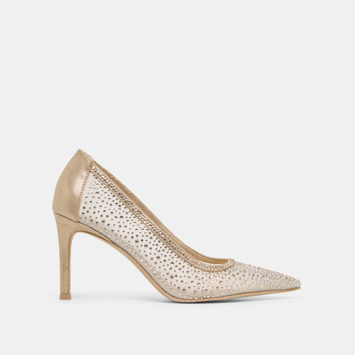 Dolce Vita SHOES Kashe Crystal Lt Gold Mesh Heels