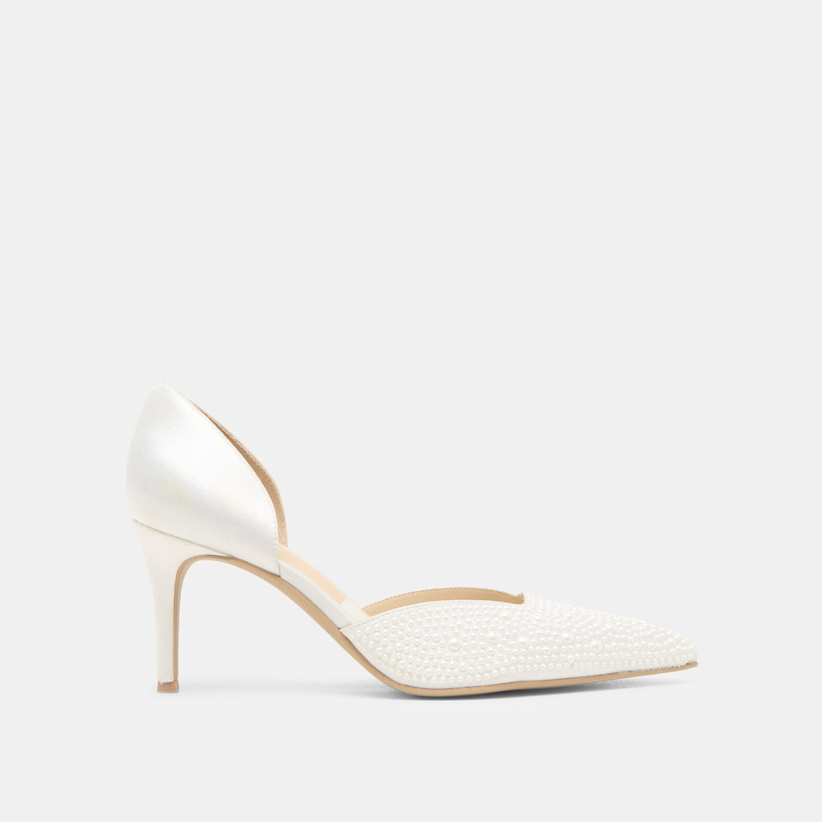 Dolce Vita SHOES Eloy Pearl Off White Satin Heels
