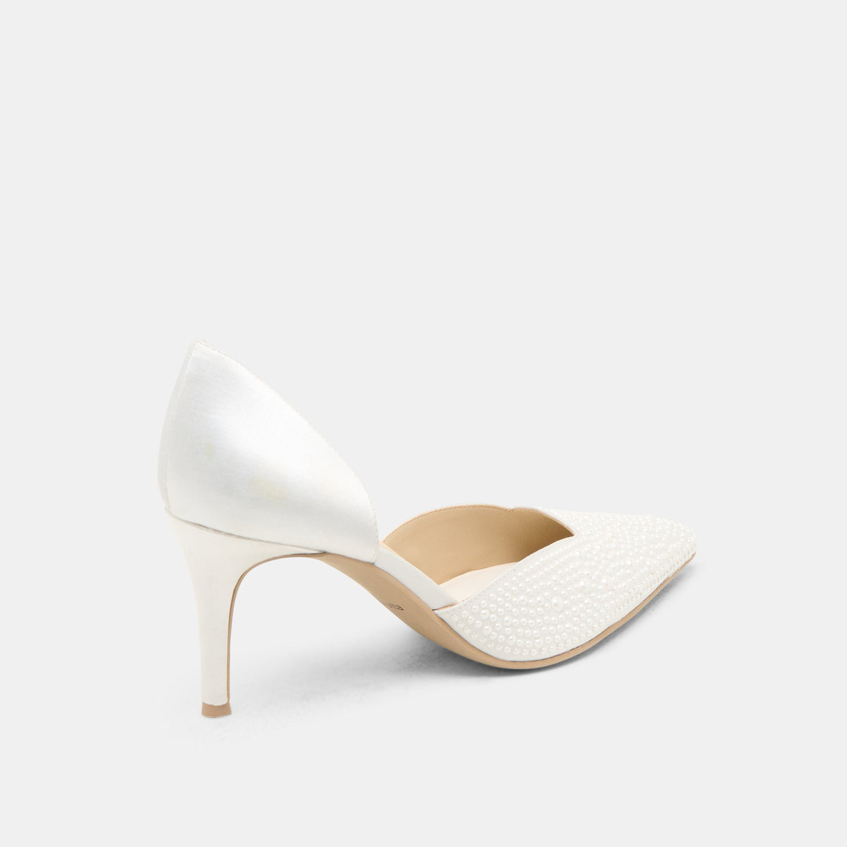Dolce Vita SHOES Eloy Pearl Off White Satin Heels