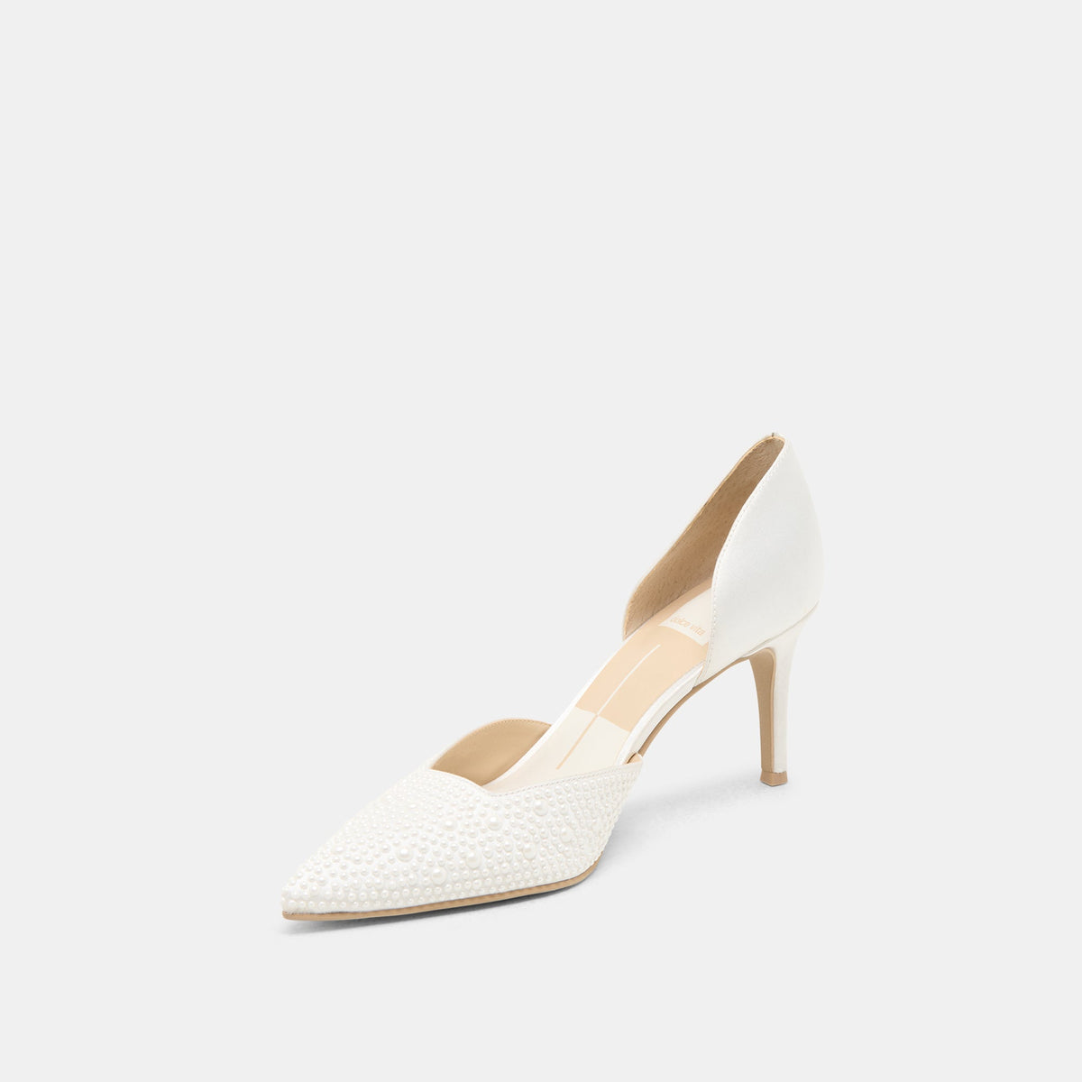 Dolce Vita SHOES Eloy Pearl Off White Satin Heels