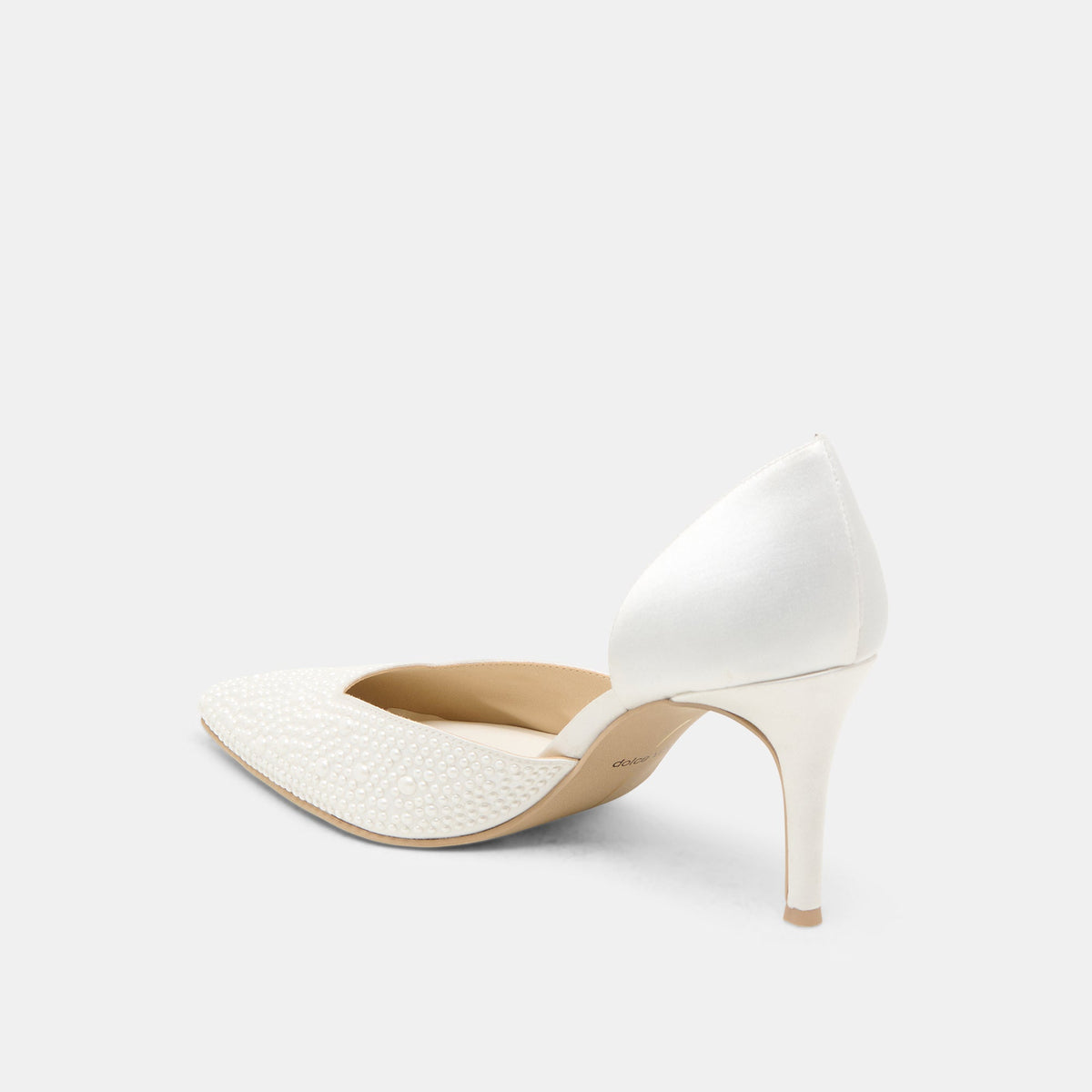 Dolce Vita SHOES Eloy Pearl Off White Satin Heels