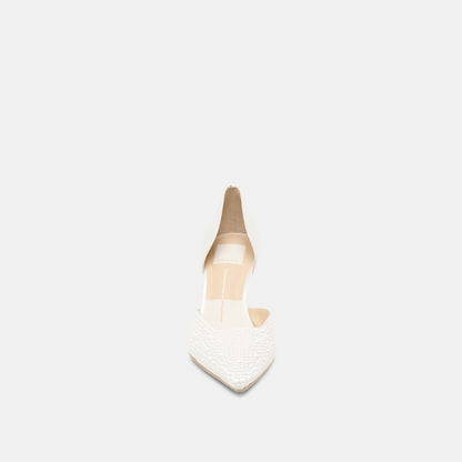 Dolce Vita SHOES Eloy Pearl Off White Satin Heels