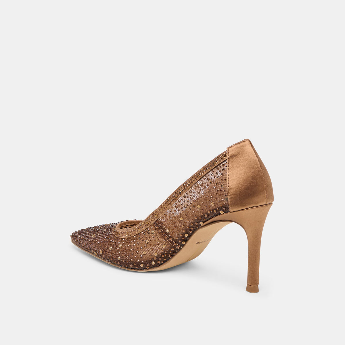 Dolce Vita SHOES Kashe Crystal Mid Brown Mesh Heels