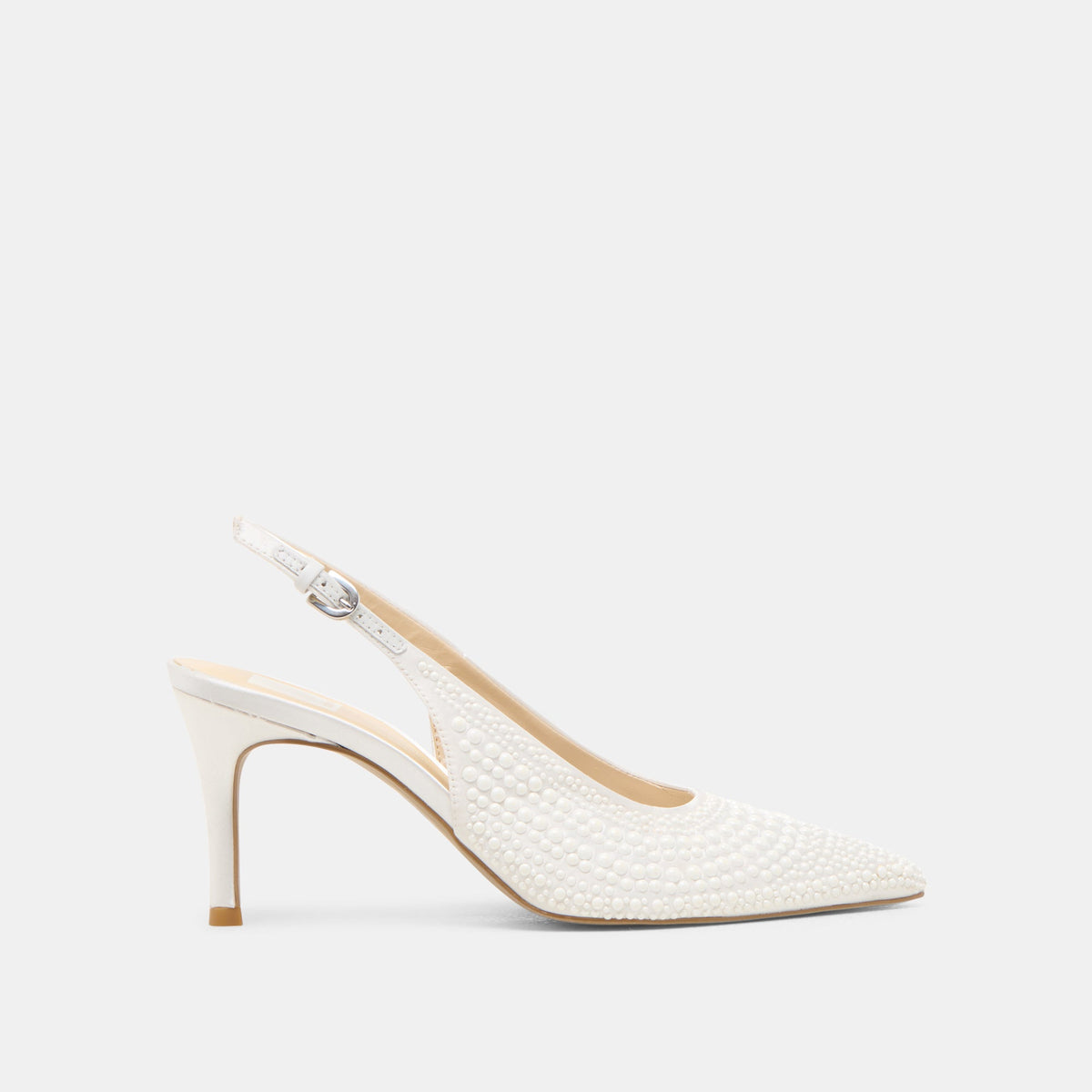 Dolce Vita SHOES Elasi Pearl Off White Satin Heels