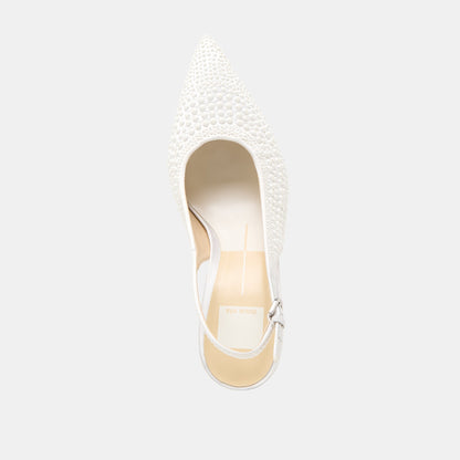 Dolce Vita SHOES Elasi Pearl Off White Satin Heels