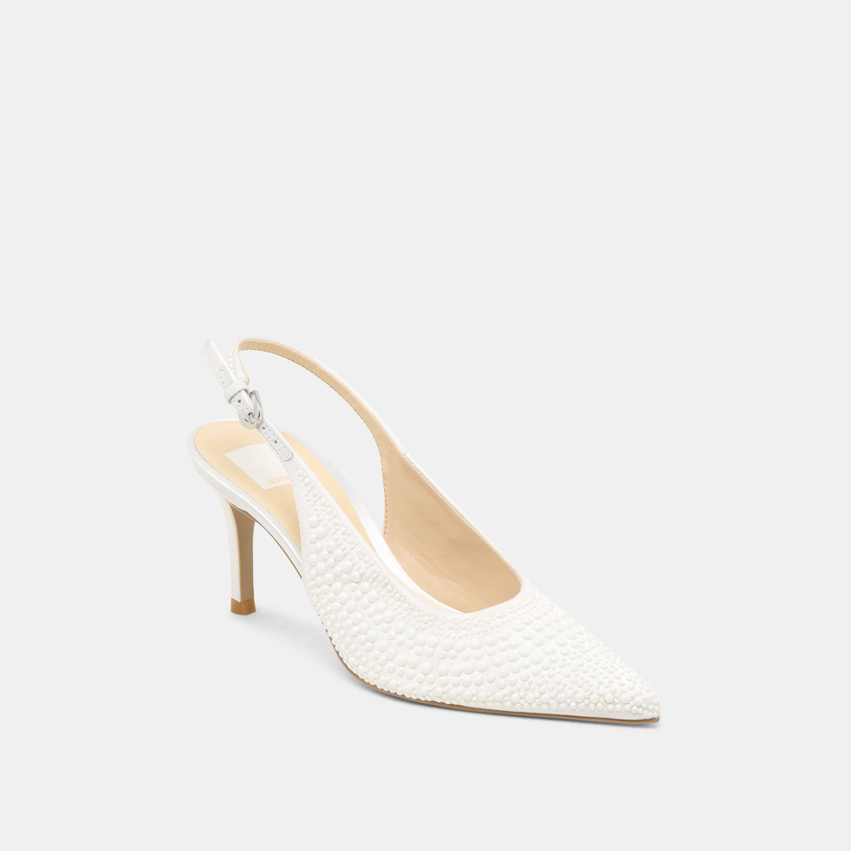 Dolce Vita SHOES Elasi Pearl Off White Satin Heels