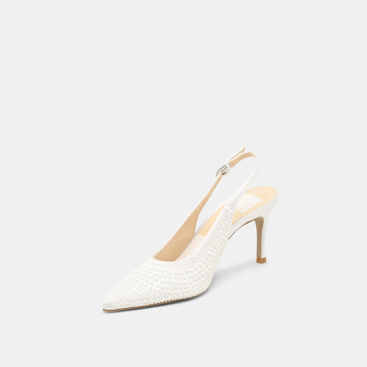Dolce Vita SHOES Elasi Pearl Off White Satin Heels