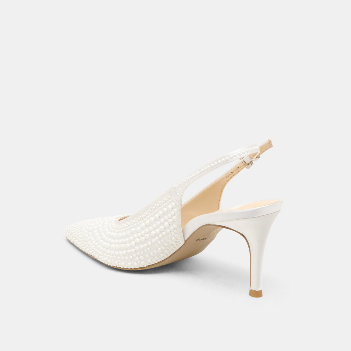 Dolce Vita SHOES Elasi Pearl Off White Satin Heels