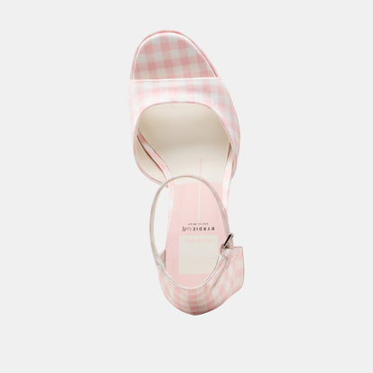Dolce Vita SHOES Pandro X Byrdie Golf Pink Plaid Gingham Wide Heels