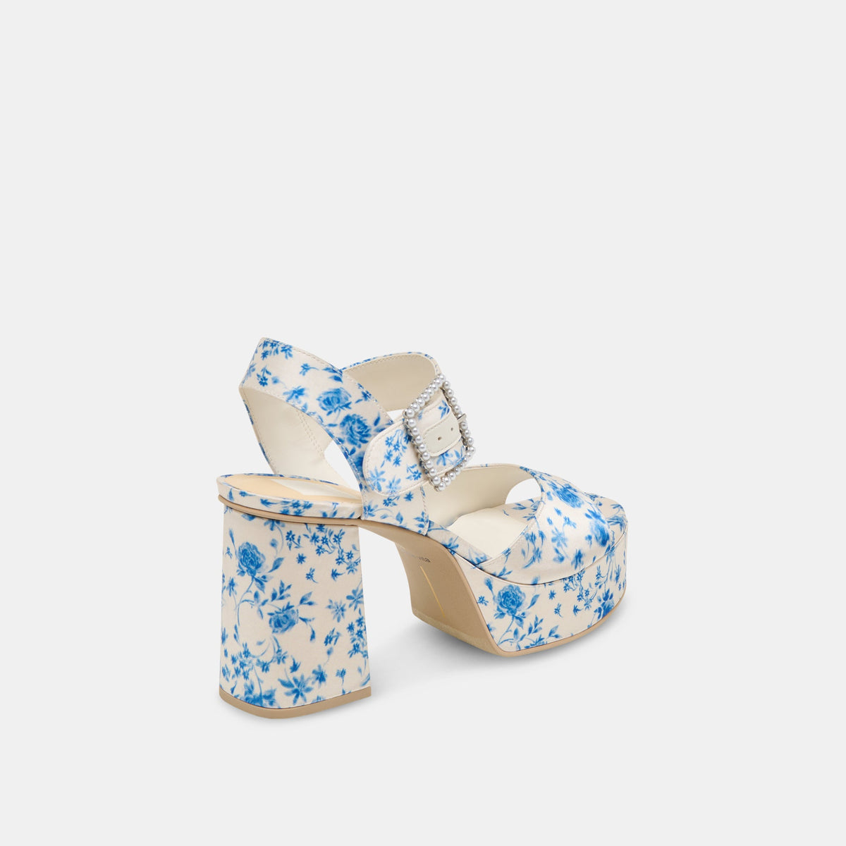 Dolce Vita SHOES Bobby Pearl Blue Floral Satin Heels