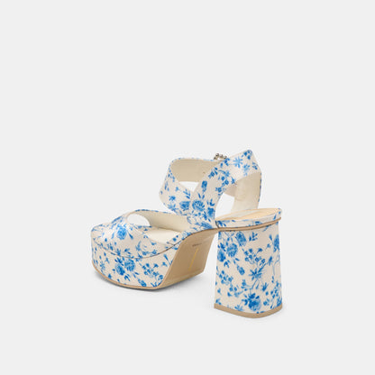 Dolce Vita SHOES Bobby Pearl Blue Floral Satin Heels