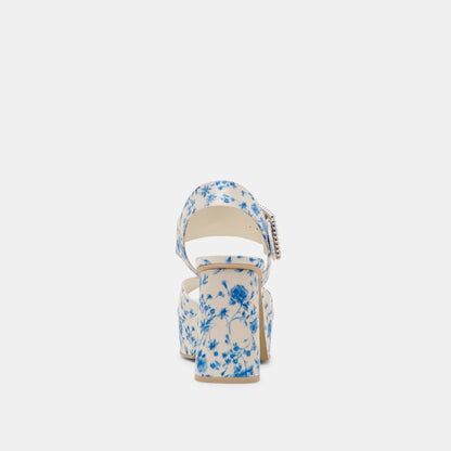 Dolce Vita SHOES Bobby Pearl Blue Floral Satin Heels
