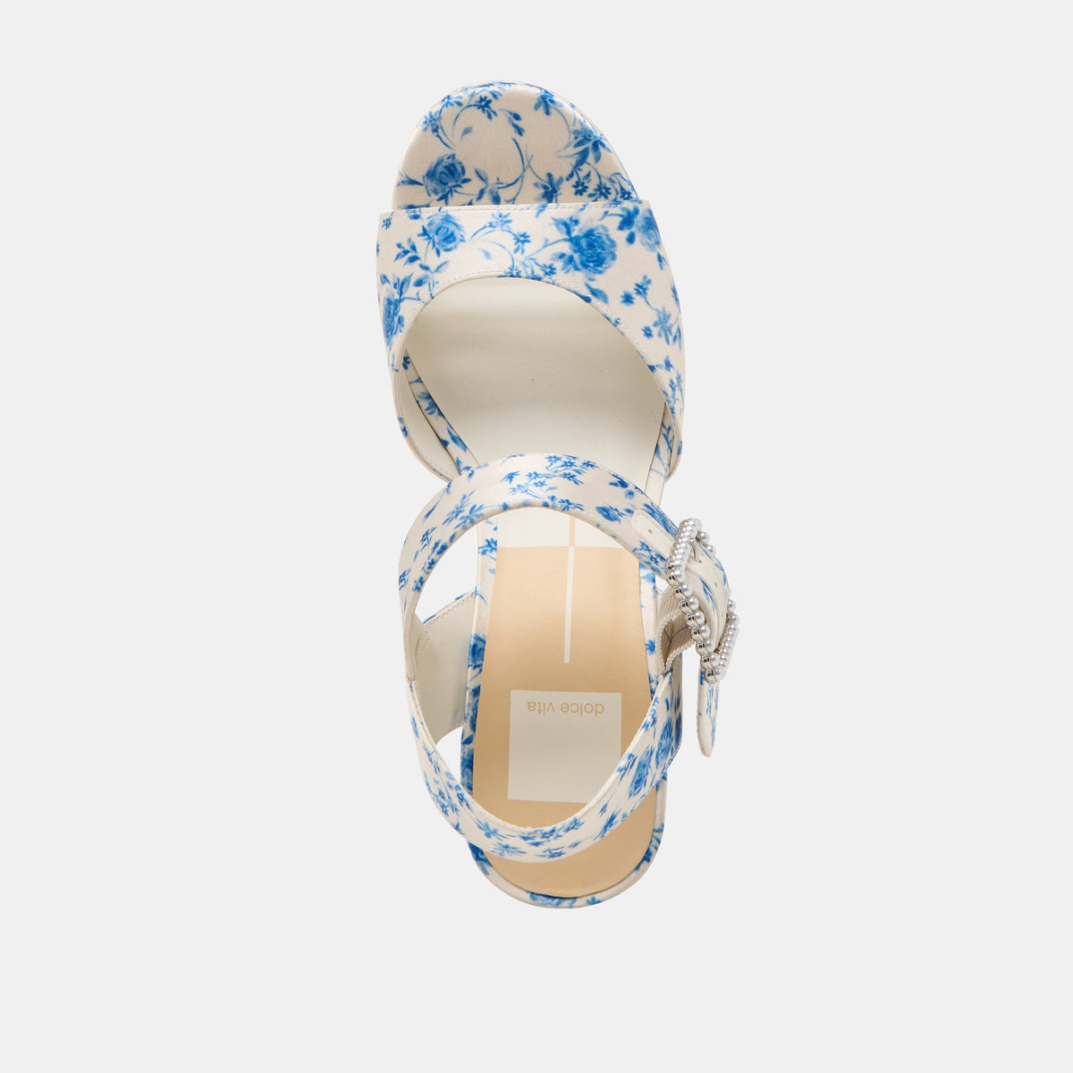 Dolce Vita SHOES Bobby Pearl Blue Floral Satin Heels