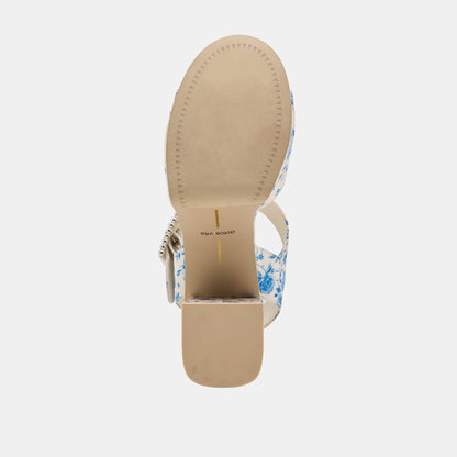 Dolce Vita SHOES Bobby Pearl Blue Floral Satin Heels
