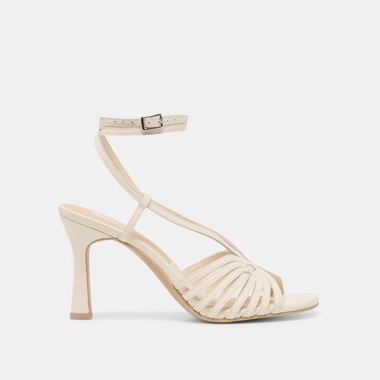 Dolce Vita SHOES Nivana Off White Crinkle Patent Heels