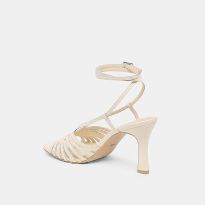 Dolce Vita SHOES Nivana Off White Crinkle Patent Heels
