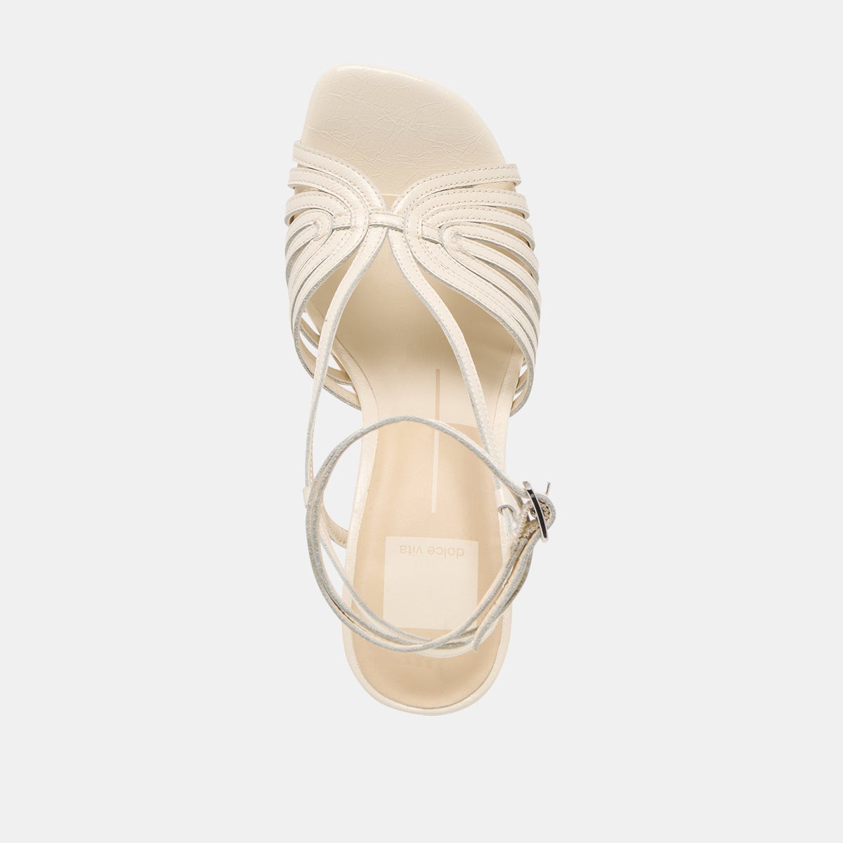 Dolce Vita SHOES Nivana Off White Crinkle Patent Heels
