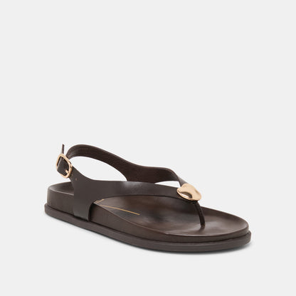 Dolce Vita SHOES Jony Dk Brown Leather Sandals