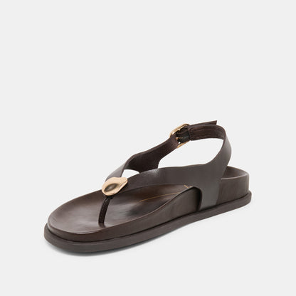 Dolce Vita SHOES Jony Dk Brown Leather Sandals
