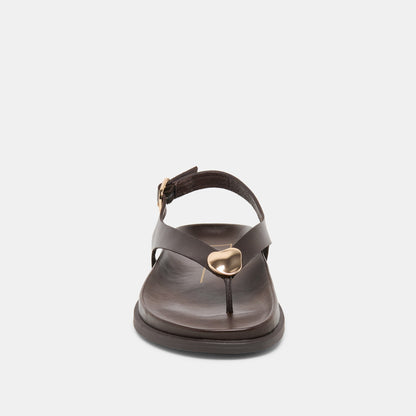 Dolce Vita SHOES Jony Dk Brown Leather Sandals