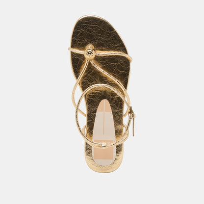 Dolce Vita SHOES Kenley Gold Leather Sandals