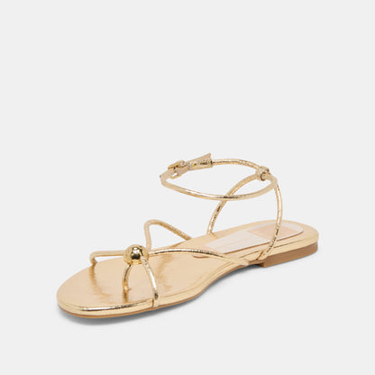 Dolce Vita SHOES Kenley Gold Leather Sandals