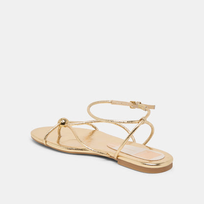 Dolce Vita SHOES Kenley Gold Leather Sandals