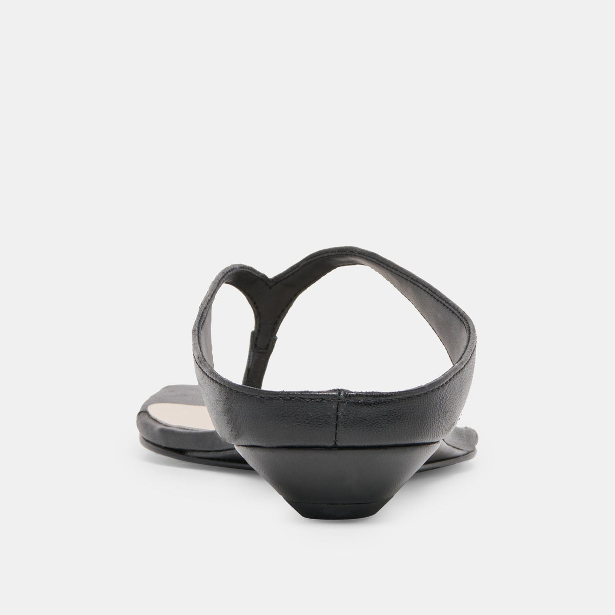Dolce Vita SHOES GIZEL Black Leather Thong Square-Toe Sandals