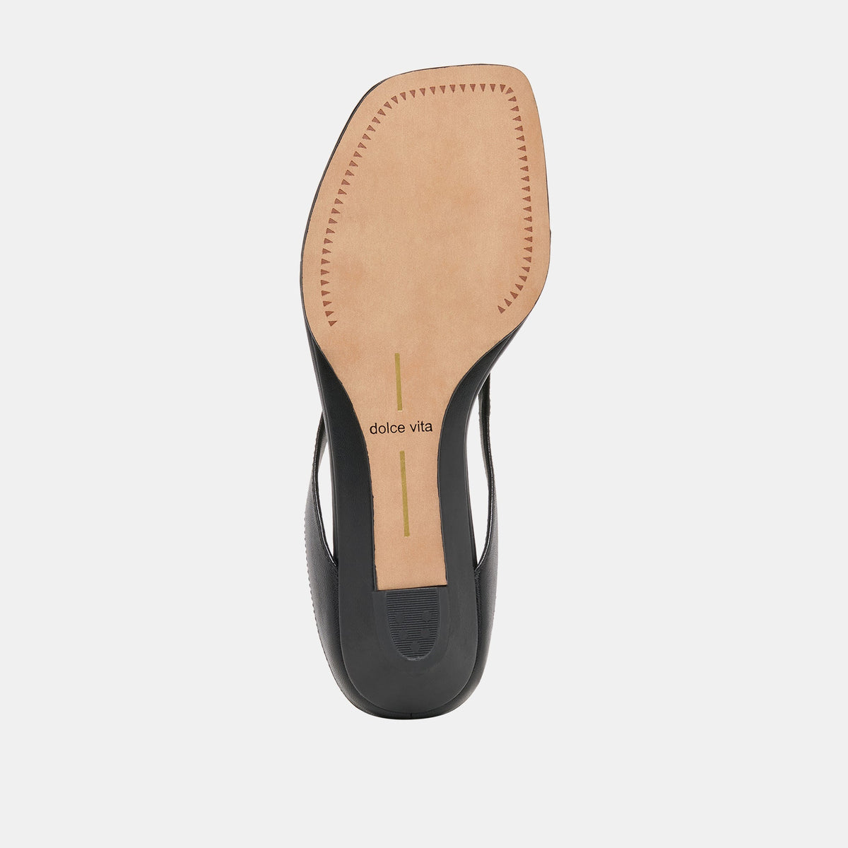 Dolce Vita SHOES GIZEL Black Leather Thong Square-Toe Sandals