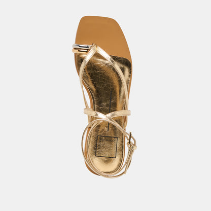 Dolce Vita SHOES Tyrice Gold Leather Sandals