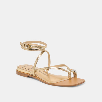 Dolce Vita SHOES Tyrice Gold Leather Sandals