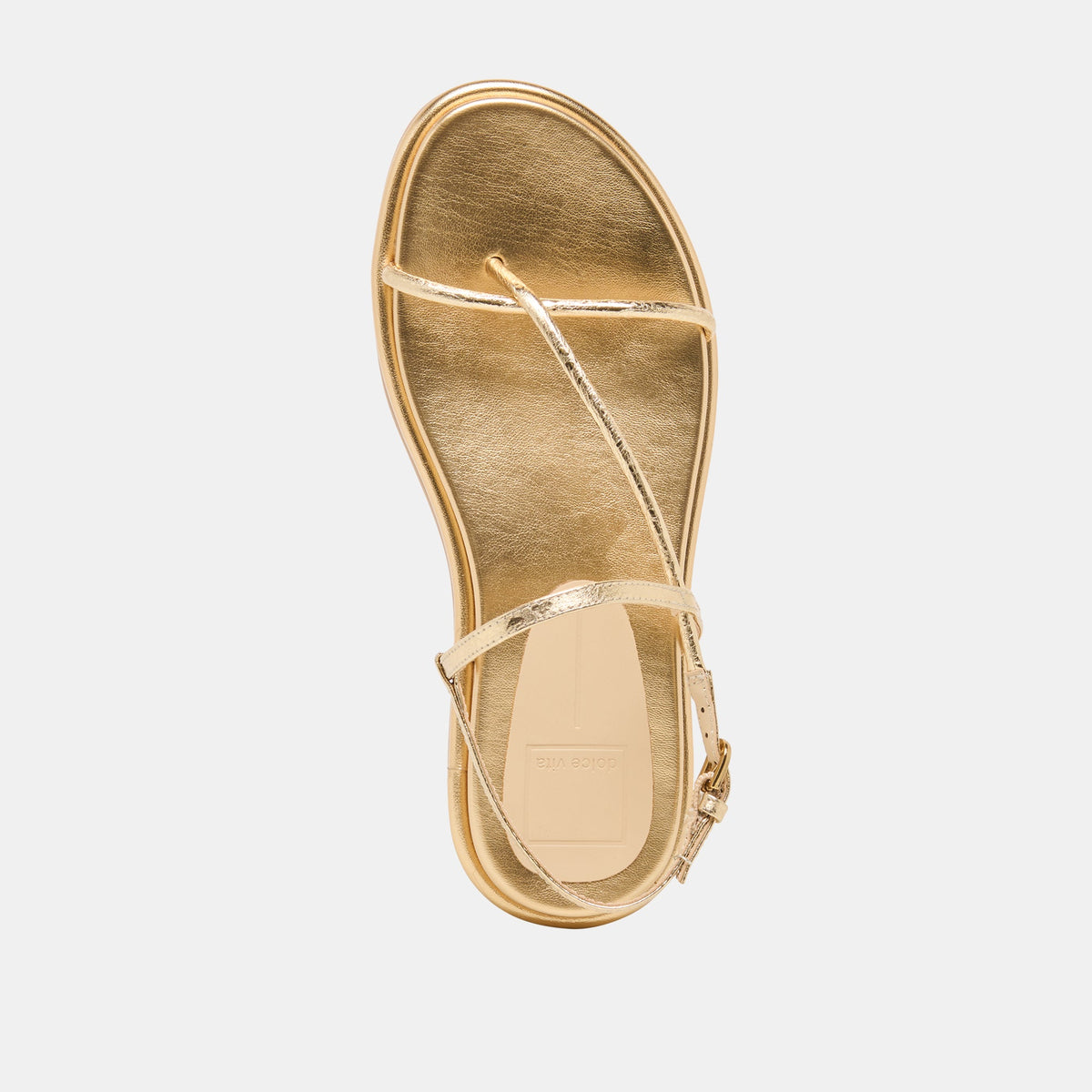 Dolce Vita SHOES Dom Gold Distressed Leather Sandals