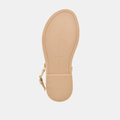 Dolce Vita SHOES Dom Gold Distressed Leather Sandals