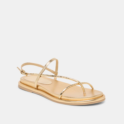 Dolce Vita SHOES Dom Gold Distressed Leather Sandals