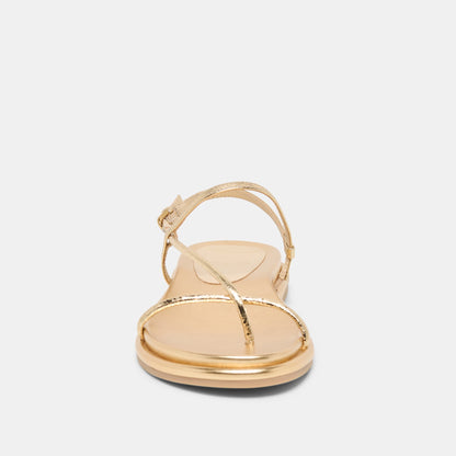 Dolce Vita SHOES Dom Gold Distressed Leather Sandals