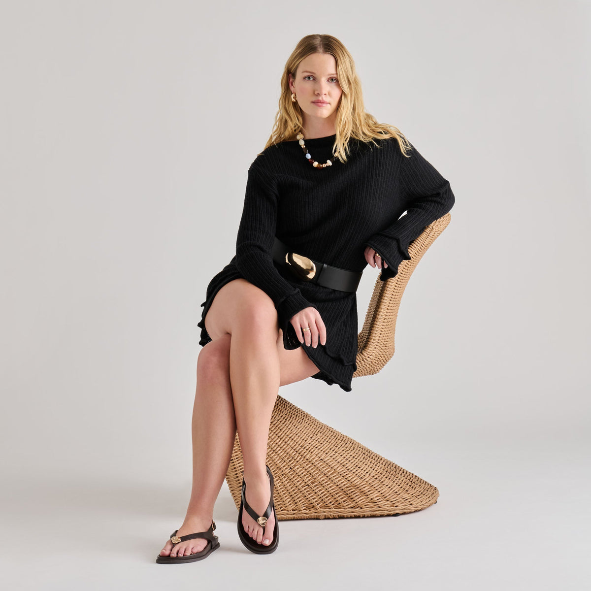 Dolce Vita SHOES Jony Black Leather Sandals