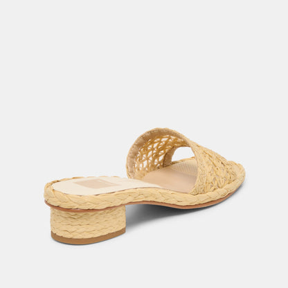 Dolce Vita SHOES Dixi Lt Natural Cross Hatch Raffia Sandals
