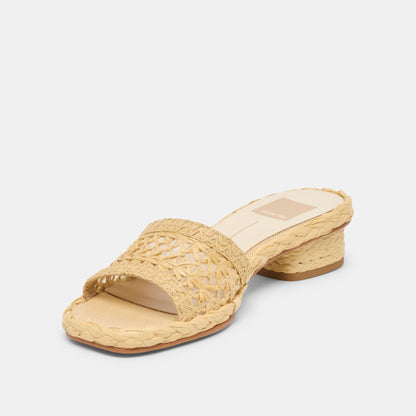 Dolce Vita SHOES Dixi Lt Natural Cross Hatch Raffia Sandals