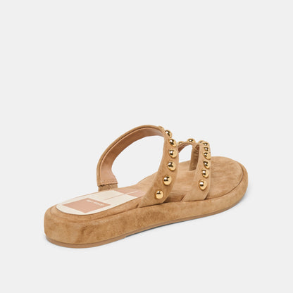 Dolce Vita SHOES Amary Stud Lt Brown Suede Sandals