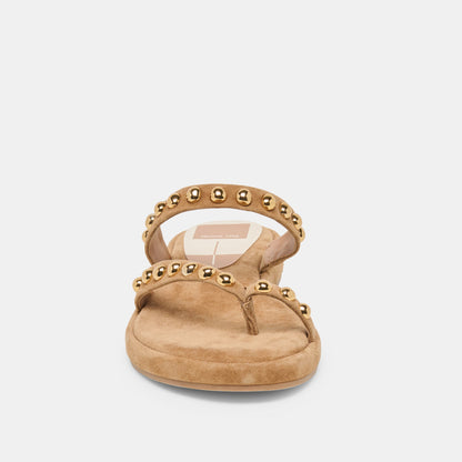 Dolce Vita SHOES Amary Stud Lt Brown Suede Sandals