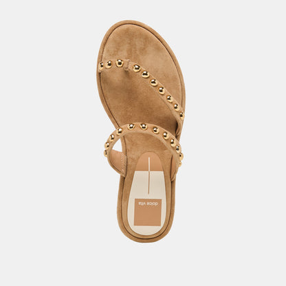 Dolce Vita SHOES Amary Stud Lt Brown Suede Sandals