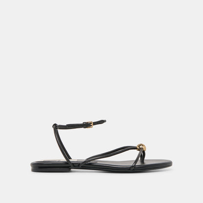 Dolce Vita SHOES Kenley Black Leather Sandals