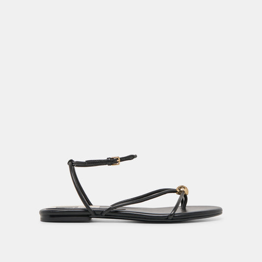 Dolce Vita SHOES Kenley Black Leather Sandals