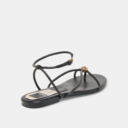 Dolce Vita SHOES Kenley Black Leather Sandals