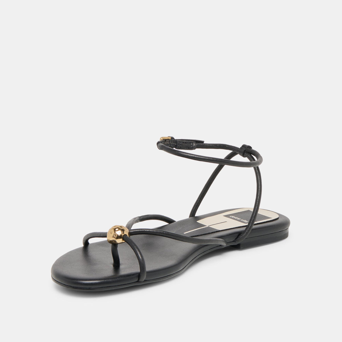 Dolce Vita SHOES Kenley Black Leather Sandals