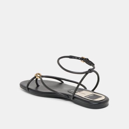 Dolce Vita SHOES Kenley Black Leather Sandals