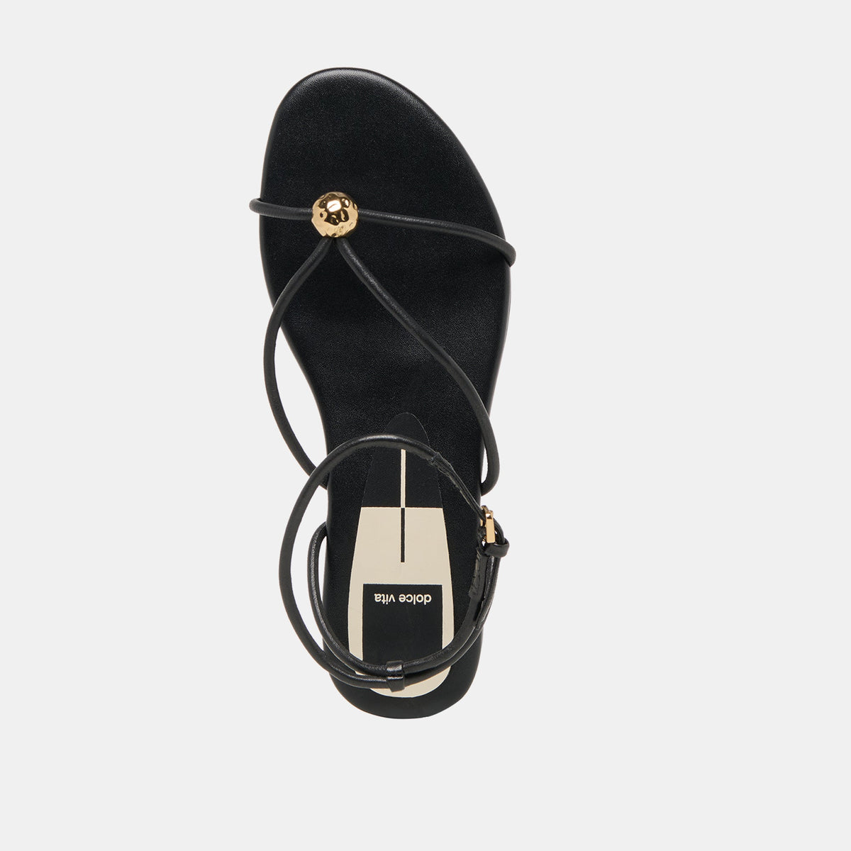 Dolce Vita SHOES Kenley Black Leather Sandals